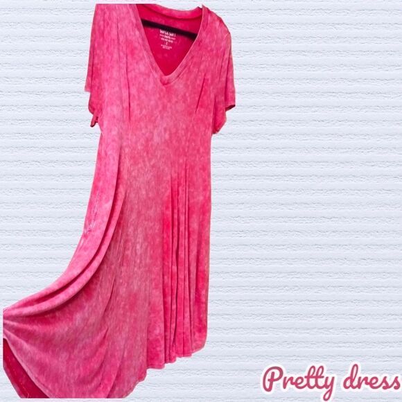 TORRID Plus Size Mini Super soft V-Neck Trapeze Dress. - Picture 5 of 16